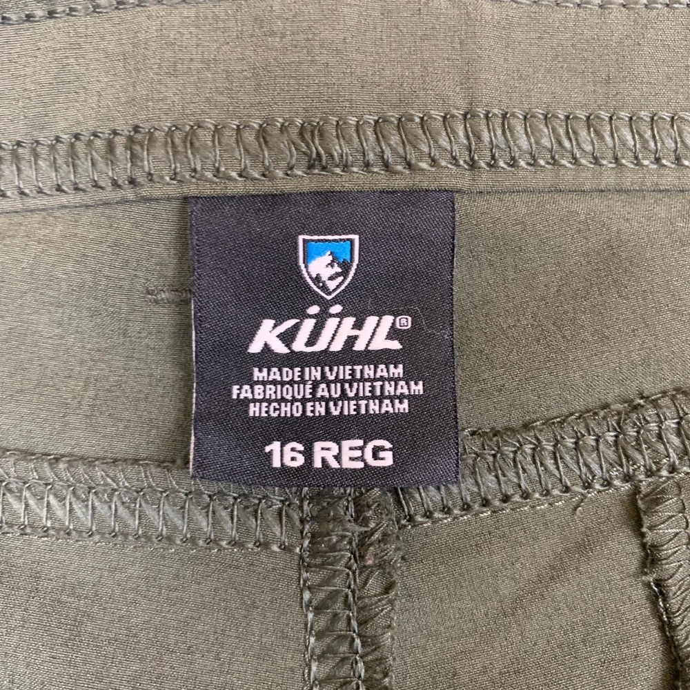 Kuhl Splash Cargo Hiking Pants Women 16 Regular Olive Green Roll Up Straight Leg - Picture 6 of 10